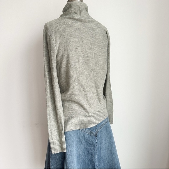 J. Jill Wearever Funnel-Neck Sweater Grey Women’s Medium - Picture 4 of 11